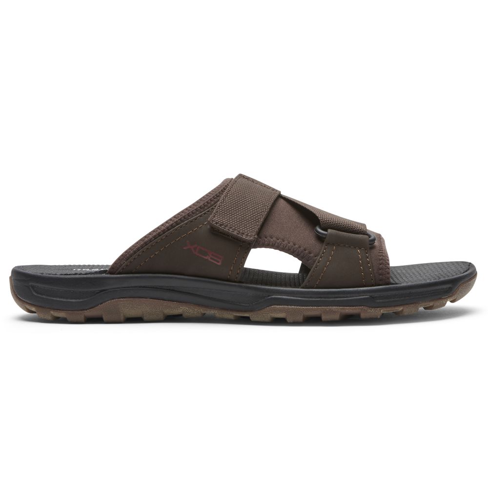 Rockport Xcs Trail Technique Velcro - Mens Slides - Brown - NZ (AIN-278501)